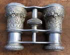 Floral Ornate Opera Glasses Vintage Aluminum Brass Accent La Touraine Paris