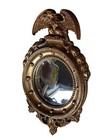 Vintage Syroco Federal Style Eagle Porthole Convex Mirror 13  Wood Composite 