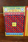 Vintage 1940s Lucky Fin 5   Punch Board Gambling Pull Tabs Nos Trade Stimulator
