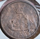 1857 Bank Of Upper Canada Dragonlayer Half Penny Token Coin