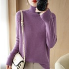 Newthick Turtleneck Sweaters Long Soft Knitted Sleeve Casual Pullovers