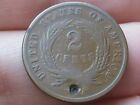 1864 Small Motto Two 2 Cent Piece- Fine Details  Chocolate Brown