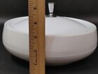 Vintage White Retro Bopp Decker Insulated Covered Serving Bowl W silver Topper