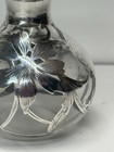 Antique Art Nouveau Sterling Silver Overlay Glass Perfume Bottle 4 25 
