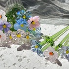 14pcs Mini Glass Flowers Bouquet Colorful Hand Blown Glass Flower With Vase Arti