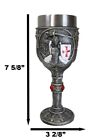 Medieval Templar Crusader Knight Suit Of Armor On Horse Wine Goblet Chalice Cup