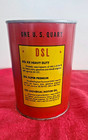 Vtg Dsl Heavy Duty Full 60s Davis Howland Metal Motor Oil Quart Can Rochester Ny