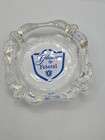 Vintage Glassware By Federal Ashtray Blue White Shield Clear Glass Retro