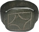 Ancient Roman Bronze Ring With An Ornament 