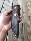 Custom Handmade Fixed Blade Cow Leather Sheath   Holster   Case  vertical Knife