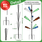 2pc 47  Metal Wine Bottle Tree Outdoor Garden Decor Rustproof Glass Holder Art