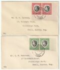1937 X 2 South West Africa Bi-lingual Pairs Cutress Fdcs Luderitz Surrey Uk