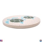 Two Decorative Swimming Turtles Stepping Stone Garden Accent  10 Inch Coastal