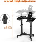 Adjustable Dumbbell Weight Rack Stand With Wheels - 4 Level Height Adjustment