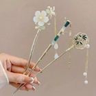 Hair Clip Chinese Style Tassel Hair Stick Floral Hairpin Elegant Women Jewelry