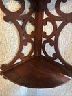 Vtg  antique Handmade Corner Wall Shelf Wood  Three Tier Scroll Hanging 29   