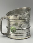 Vintage Mini Metal Flour Sifter Green Wooden Knob Handle 3 5  Moms Helper Child