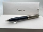 Elegant Cartier R De Silver dark Blue Design Metal Body  blue Ink ballpoint Pen