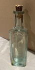 Vintage Jaynes Drug Co  - Boston  Ma - Medicine Drug Aqua Glass Labeled Bottle 