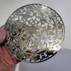 2 Webster Sterling Silver 925 Overlay Vintage Glass Trivet Floral Engraved 6 