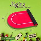Jigitz Poker Mat Red And White Card Game Rubber Mat With Black Carrying Case