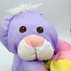 Fisher Price Puffalump Bunny Rabbit Plush Purple Vintage Nylon Pastel Easter Egg