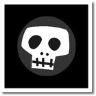 Ht_17058_1 Skull-iron On Heat Transfer For White Material  8 By 8-inch