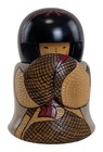 Rare Creative Kokeshi Doll W Carved Design  hearth Fire  By Kobayashi Inosuke 8 