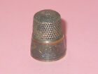 Vintage Simons Bros Sterling Thimble   Size 7   Raised Flowers Design   S Scroll