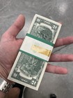 100 1976  2 Two Dollar Bicentennial Bills Consecutive Uncirculated Bank Strapped