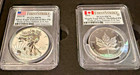2019 Pride Of Two Nations Silver Eagle And Maple Leaf 2 Coin Set  Pcgs Pr70 Fdoi