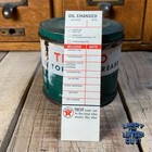 Old - Texaco Motor Cup Grease Green White Tin Can - 1964 Service Station Sticker