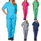 Medical Nursing Scrub Set Natural Uniforms Men Women Unisex Top Pants Hospital  