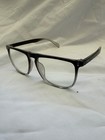 Gradient Gray Clear Rectangle Eyeglass Frames Rx Ready Unisex 54-18