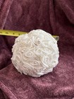Wedding Bridal Bouquet White Roses Pearls Artificial Flowers 9    Used Onc