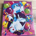 Vtg Lisa Frank Trapper Keeper Binder 3 Ring  Playful Kittens Rainbow 1990s