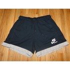 Nike Sportswear Womens Shorts Black Grey Colorblock Logo Drawstring Size Medium