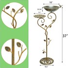 37  H Cast Iron Pedestal Bird Bath  2 In1 Baths For Outdoors metal Bird    
