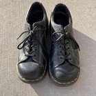 Vintage Dr  Martens Black Leather Lace Up Shoes Size Us 9  Flower Design