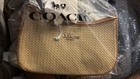 New Coach Teri 2way Shoulder Bag Crossbody Straw leather Latte Cr350