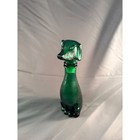 Vintage Emerald Green Glass Dachshund Dog Decanter Figural Bottle Textured 9 5in