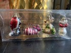Vintage Rare Disney Parks Christmas Glass Cat Ornaments Hand Blown Set Of 4