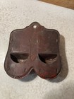 Antique Vintage Tin Dual Match Wall Mount Safe Holder Red