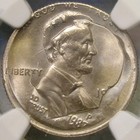 1987 Lincoln Cent Struck Over Dime Extremely Rare Double Denomination      ngc Ms 67