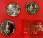 Ussr Soviet Russia 1 Rouble 6 Coins Set  22 Olympics 1980 Moscow In Box