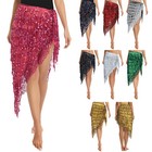 Womens Belly Dance Hip Scarf With Sequined Tassels Waist Chain For Latin Dance