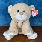 New Ty Pluffies Woods Bear Plush Teddy Tan 9  2009 Plastic Eyes Tag Nwt