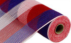 Blue  Red  White  Wide Stripe Deco Mesh - 10 25  X 10 Yards  4th Of July