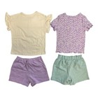 Member s Mark Girl s 4-piece Mix   Match Two Tees   Two Shorts Playwear Set