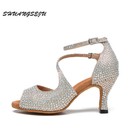 Professional Latin Dance Shoes Soft Sole Cha-cha Rumba Samba Salsa High Heel